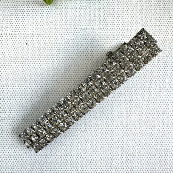 Rhinestone Alligator Hair Clip – Three Row Crystal - Picture 7 of 7